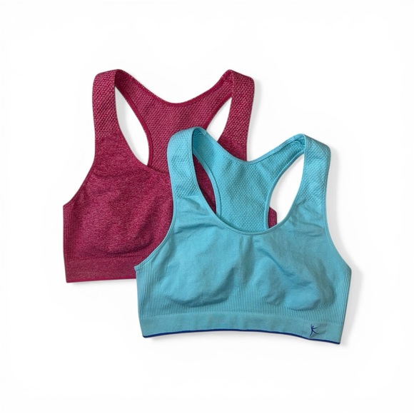 Danskin Other - Danskin 2-Pack Seamless Racerback Sports Bras Blue & Pink Activewear Set, Size M